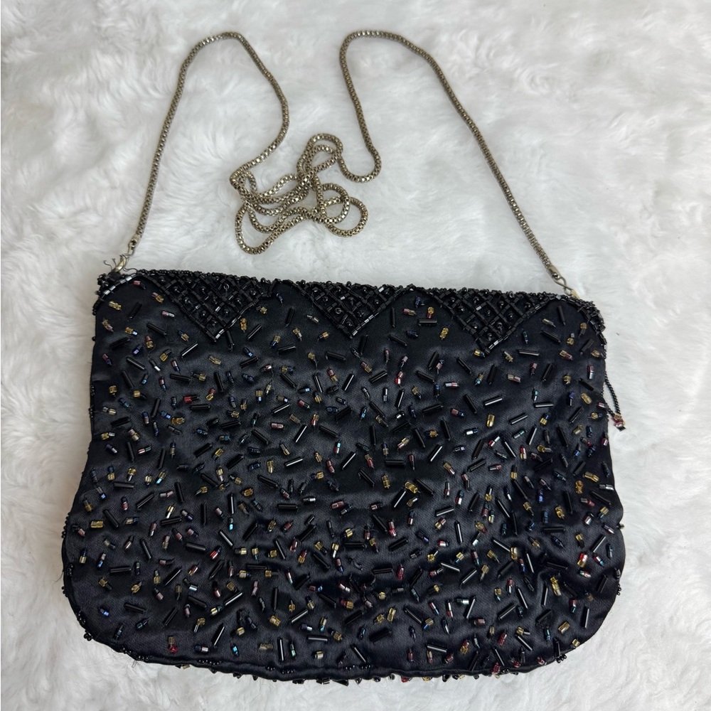 vintage La Regale black beaded evening bag. - Picture 6 of 11